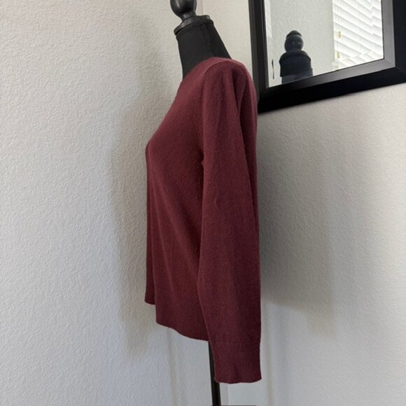 QUINCE Mongolian Cashmere Crew Neck Sweater Burgundy Medium - Picture 7 of 11